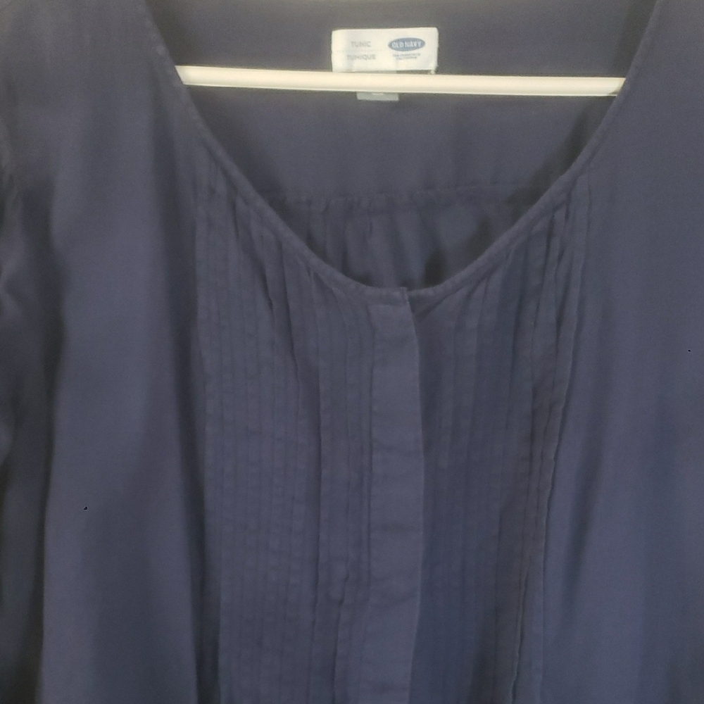 Women's Chic Old Navy Blouse with Pleated Front Tunic XXL